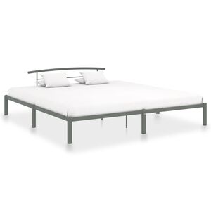 vidaXL Estructura de cama sin colch&oacute;n metal gris 180x200 cm