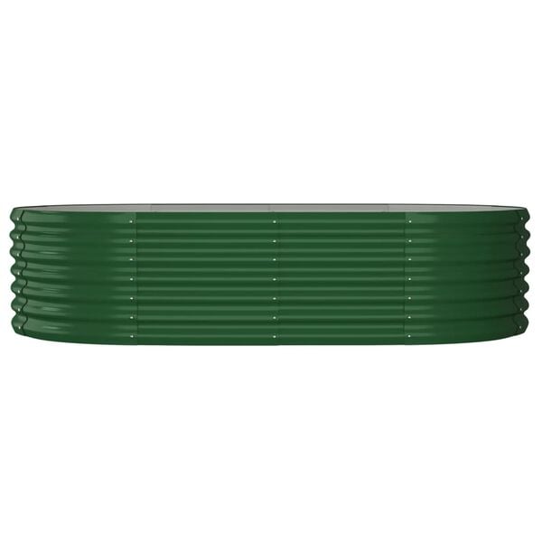 vidaXL Jardinera arriate acero galvanizado verde 152x80x36 cm