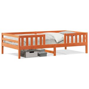 vidaXL Cama sin colch&oacute;n madera maciza de pino marr&oacute;n cera 100x200 cm