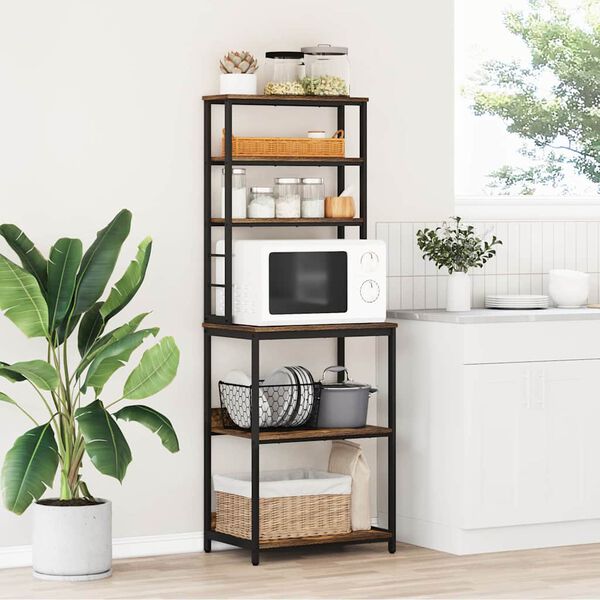 vidaXL Estante de cocina Roble ahumado 60 x 40 x 168 cm