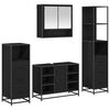 vidaXL Juego de muebles de ba&ntilde;o 4 uds. Roble Negro 80 x 33 x 60 cm