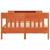 vidaXL Cama con estanter&iacute;a sin colch&oacute;n madera maciza marr&oacute;n 150x200 cm
