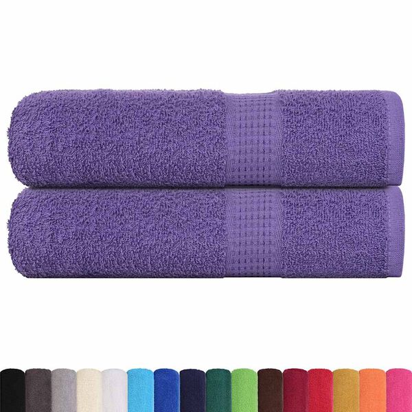 vidaXL Toallas de mano FROGN 2 uds morado 50x100 cm 360 g/m&sup2;