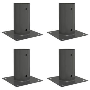vidaXL Ancla de Tierra Redonda 4 pcs Gris antracita 15 x 15 x 15 cm