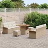 vidaXL Conjunto de sof&aacute; de jard&iacute;n con coj&iacute;n 9 pcs Beige y Crema