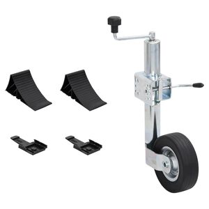 vidaXL Rueda de remolque abrazadera partida y calzos de ruedas 60 mm