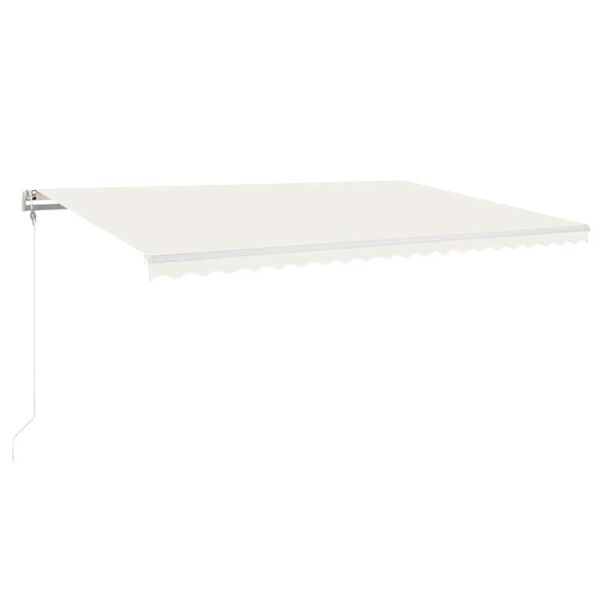 vidaXL Toldo autom&aacute;tico con LED y sensor de viento crema 500x300 cm