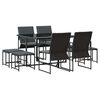 vidaXL Conjunto de Comedor de Jard&iacute;n 9 uds. Negro Acero
