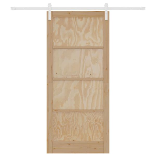 vidaXL Puerta Corredera Marr&oacute;n 93 x 211 cm Madera de pino macizo