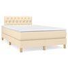vidaXL Cama box spring con colch&oacute;n tela color crema 120x190 cm