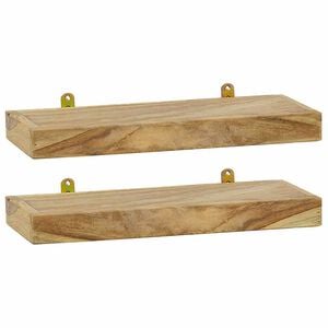 vidaXL Estantes de pared 2 unidades madera maciza de teca 40x15x4 cm