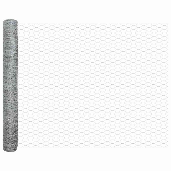 vidaXL Cerca Hexagonal Plateado 1,4 x 50 m Acero galvanizado