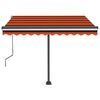 vidaXL Toldo retr&aacute;ctil manual con LED naranja y marr&oacute;n 350x250 cm