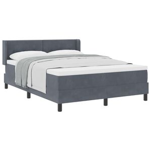 vidaXL Cama tipo Box Spring Manual Gris oscuro 190 x 140 cm Terciopelo
