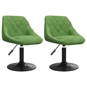vidaXL Sillas de comedor giratorias 2 unidades terciopelo verde claro