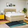 vidaXL Cama box spring con colch&oacute;n tela color crema 200x200 cm