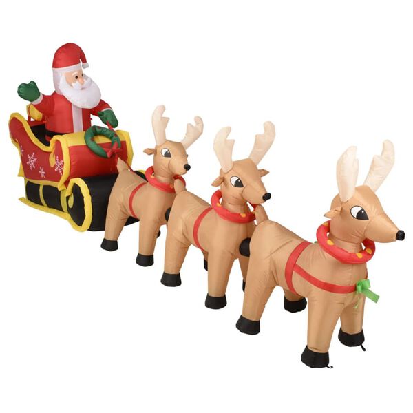 Ambiance Papá Noel hinchable LED con trineo 340 cm