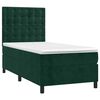 vidaXL Cama box spring colch&oacute;n y LED terciopelo verde oscuro 90x200 cm