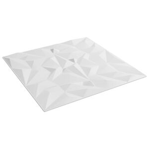vidaXL Paneles de pared 12 uds. 50 x 50 cm Blanco Espuma XPS
