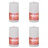 Bolsius Velas r&uacute;sticas Shine 4 unidades blanco turbio 130x68 mm