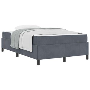 vidaXL Estructura de cama con colch&oacute;n Gris oscuro 120 x 200 cm tela