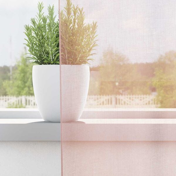 vidaXL Cortinas de gasa con bolsillos para varillas 2 uds. rosa claro