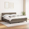 vidaXL Cama box spring con colch&oacute;n tela gris taupe 160x200 cm