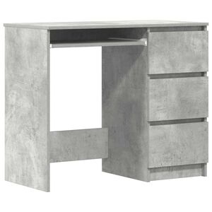 vidaXL Escritorio de madera contrachapada gris hormig&oacute;n 90x45x76 cm