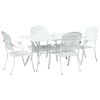 vidaXL Conjunto de Comedor de Jardín 5 pcs Blanco Aluminio
