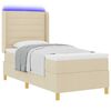 vidaXL Cama tipo Box Spring con colch&oacute;n Crema 90 x 190 cm tela