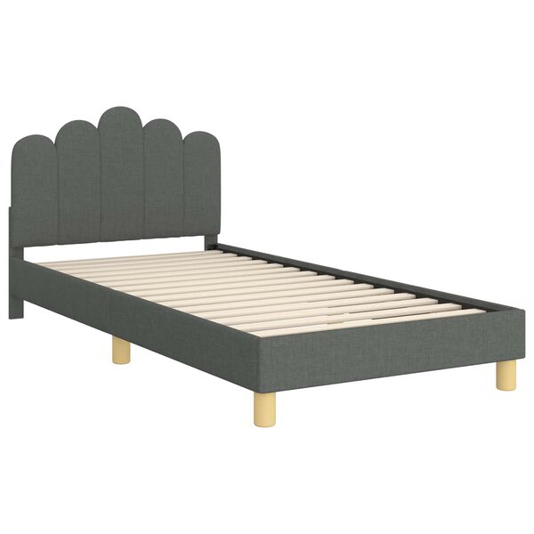vidaXL Estructura de cama para niños pequeños con cabecera Gris oscuro