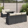vidaXL Conjunto de sofá de jardín 6 pcs Negro Poliratán