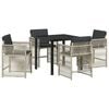 vidaXL Conjunto de Comedor de Jard&iacute;n 5 uds. Gris Claro