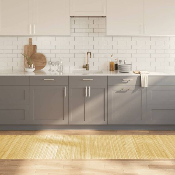 vidaXL Alfombra rectangular bamb&uacute; color natural claro 80x300 cm