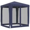 vidaXL Carpa para fiestas con 4 paredes de malla HDPE azul 2x2 m
