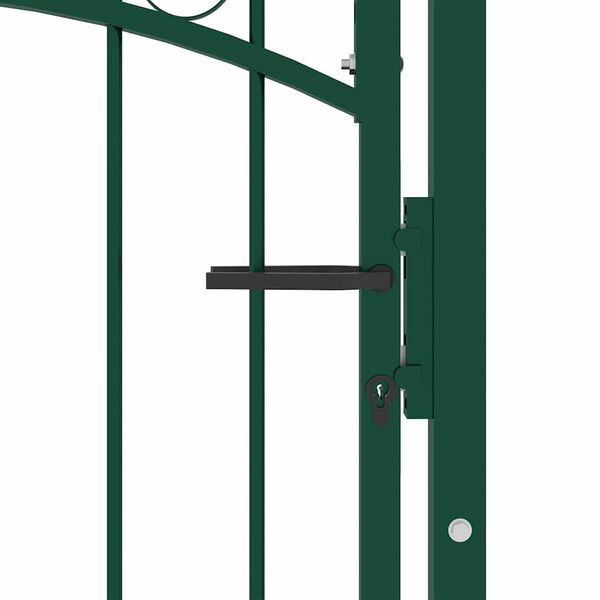 vidaXL Puerta de jard&iacute;n con arco superior acero verde 100x136 cm