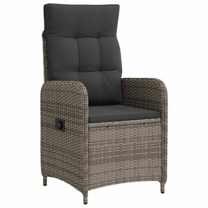 vidaXL Silla de jard&iacute;n reclinable Gris y Gris Oscuro