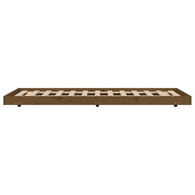 vidaXL Estructura de cama madera maciza de pino marrón miel 75x190 cm
