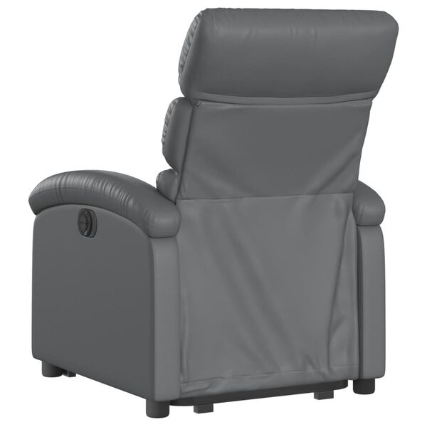 vidaXL Sillón reclinable elevable cuero artificial gris