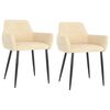 vidaXL Sillas de comedor 2 unidades terciopelo crema