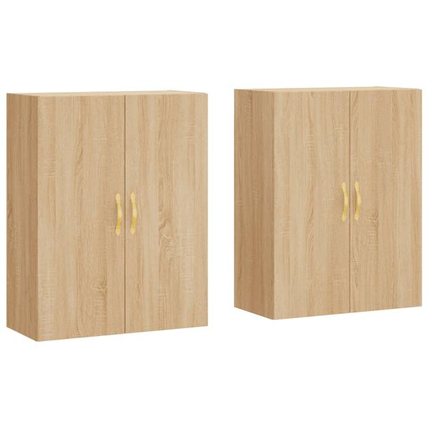 vidaXL Armario de pared 2 unidades roble Sonoma 69,5x34x90 cm
