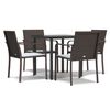 vidaXL Juego comedor jard&iacute;n 5 piezas y cojines rat&aacute;n sint&eacute;tico y acero