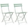 vidaXL Silla de jard&iacute;n plegable 2 uds. Menta claro Metal