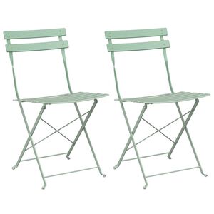 vidaXL Silla de jard&iacute;n plegable 2 uds. Menta claro Metal