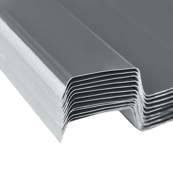 vidaXL Panel para tejado acero galvanizado gris 12 unidades