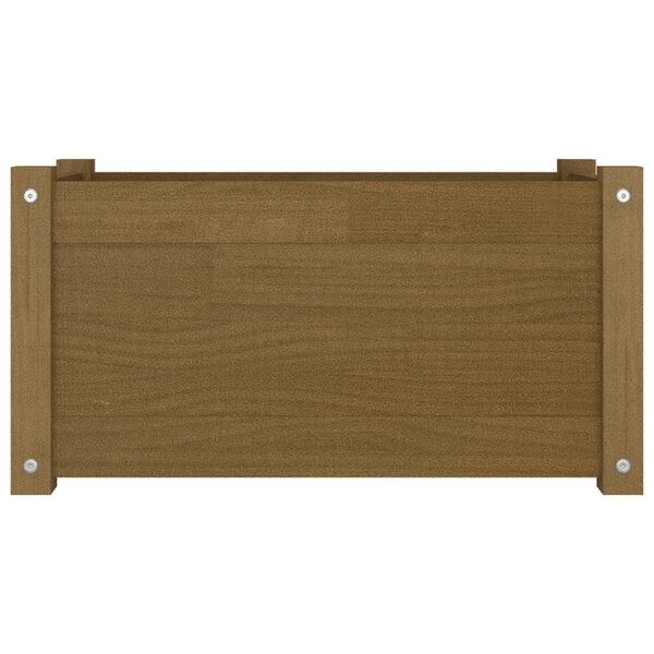 vidaXL Jardinera de madera maciza de pino marr&oacute;n miel 60x31x31 cm