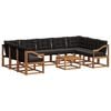vidaXL Conjunto de sof&aacute;s de exterior 10 uds. Natural y negro