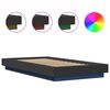 vidaXL Estructura cama con luces LED madera ingeniería negro 90x190 cm