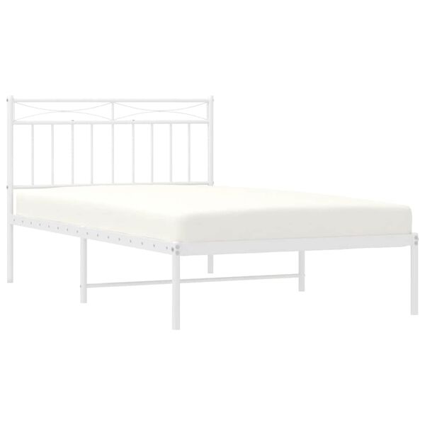 vidaXL Estructura cama sin colch&oacute;n con cabecero metal blanco 100x200cm