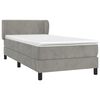 vidaXL Cama box spring con colch&oacute;n terciopelo gris claro 100x200 cm